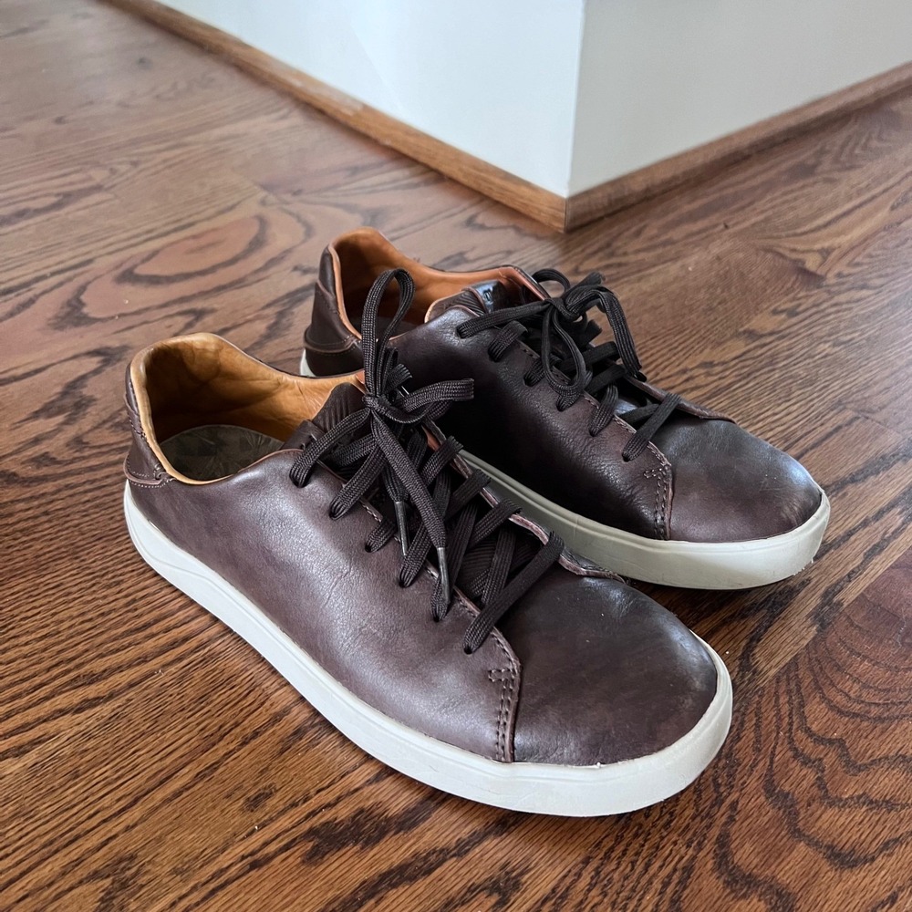 OluKai Laeahi‎ Li'ili'i Dark Brown Leather Lace Up Shoes Men's US 8.5 EUR 41.5 - Picture 10 of 12